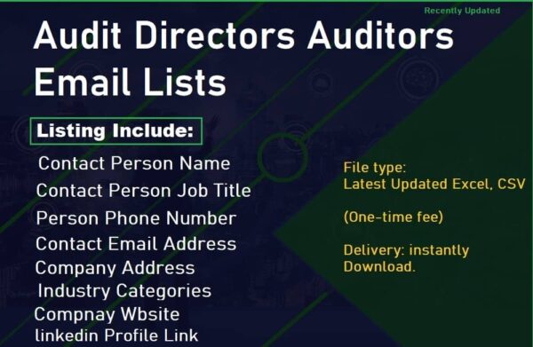 Audit Directors Auditors Email Lists Trial