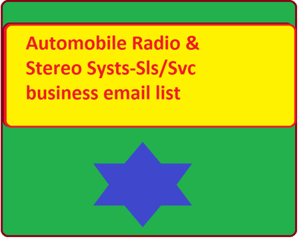 Automobile Radio & Stereo Systs-Sls Svc Business Email List