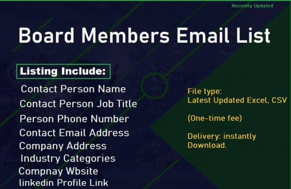 Board Members Email List Trial