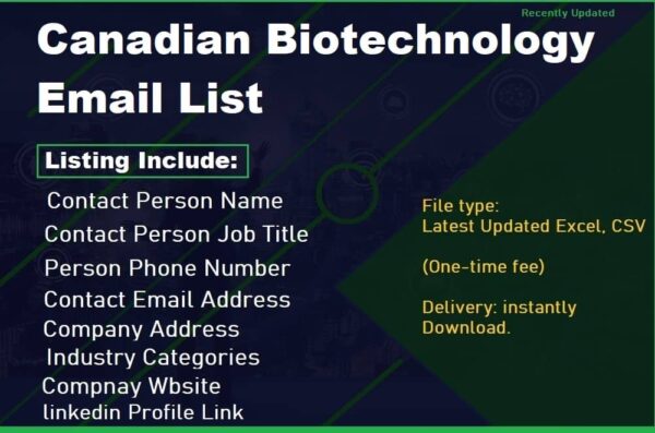 Canadian Biotechnology Email List