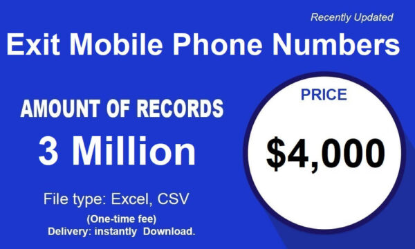 Exit Mobile Phone Numbers 3 Million