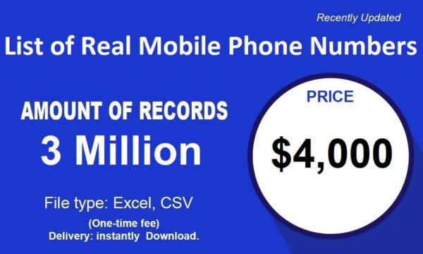 List of Real Mobile Phone Numbers 500K