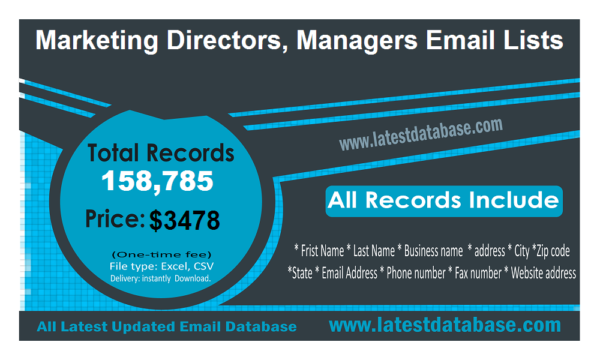 Marketing Directors, Managers Email Lists