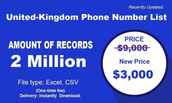 1 Millions UK Mobile Phone Number